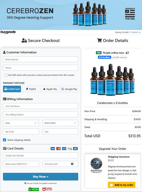 Cerebrozen checkoutpage